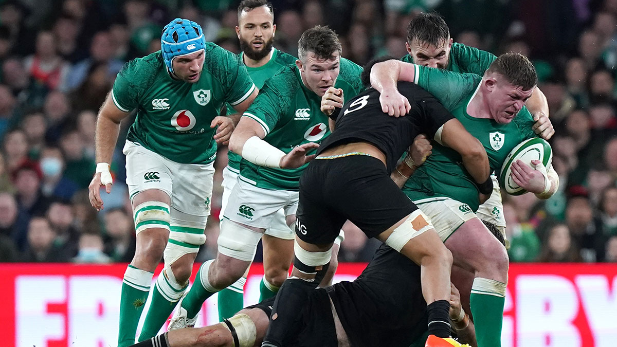 Tadhg Furlong in action for Ireland v New Zealand during 2021 Autumn Internationals