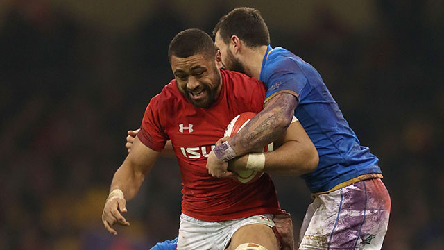 Taulupe Faletau in action for Wales during 2018 Six Nations