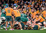 Thomas Clarkson scores a try for Ireland against Australia in 2026 summer internationals