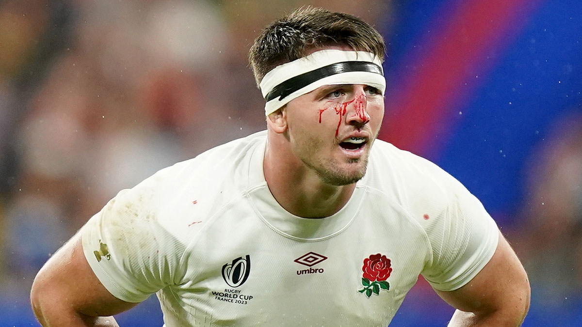 Tom Curry during England v South Africa semi final match at 2023 Rugby World Cup