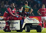 Tomas Francis is taken from the field during South Africa v Wales match in 2022 summer internationals