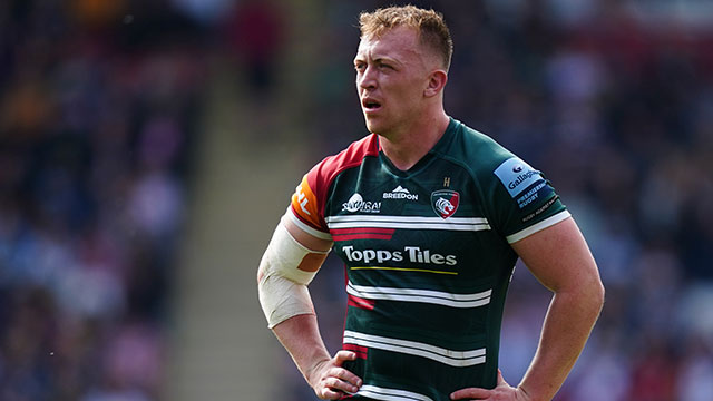 Tommy Reffell playing for Leicester during the Gallagher Premiership match