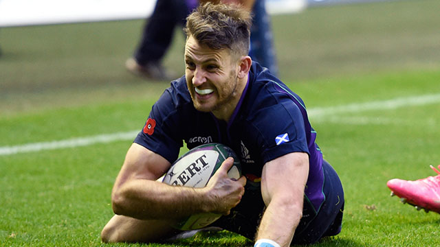 Tommy Seymour scores a try for Scotland v Fiji