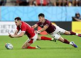 Tomos Williams scores a try for Wales v Georgia in 2019 World Cup