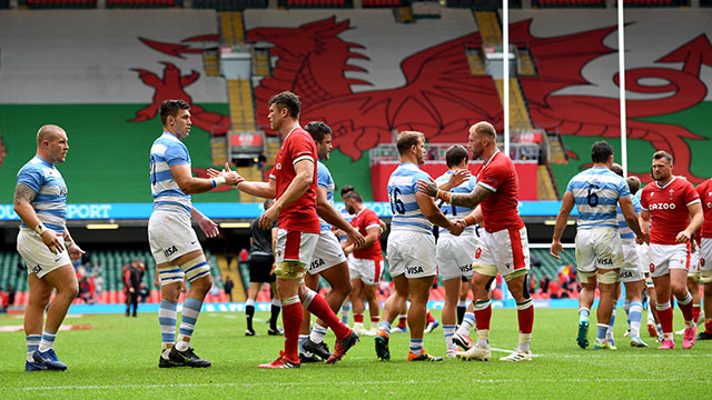 Wales and Argentina players after first match in summer series