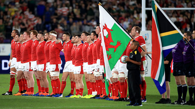 Wales and South Africa line up at the 2019 Rugby World Cup