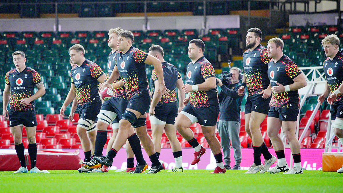 Wales players at training session before 2025 Autumn Internationals