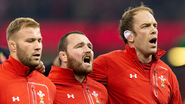 Wales players line up before match against Scotland in 2018 autumn internationals