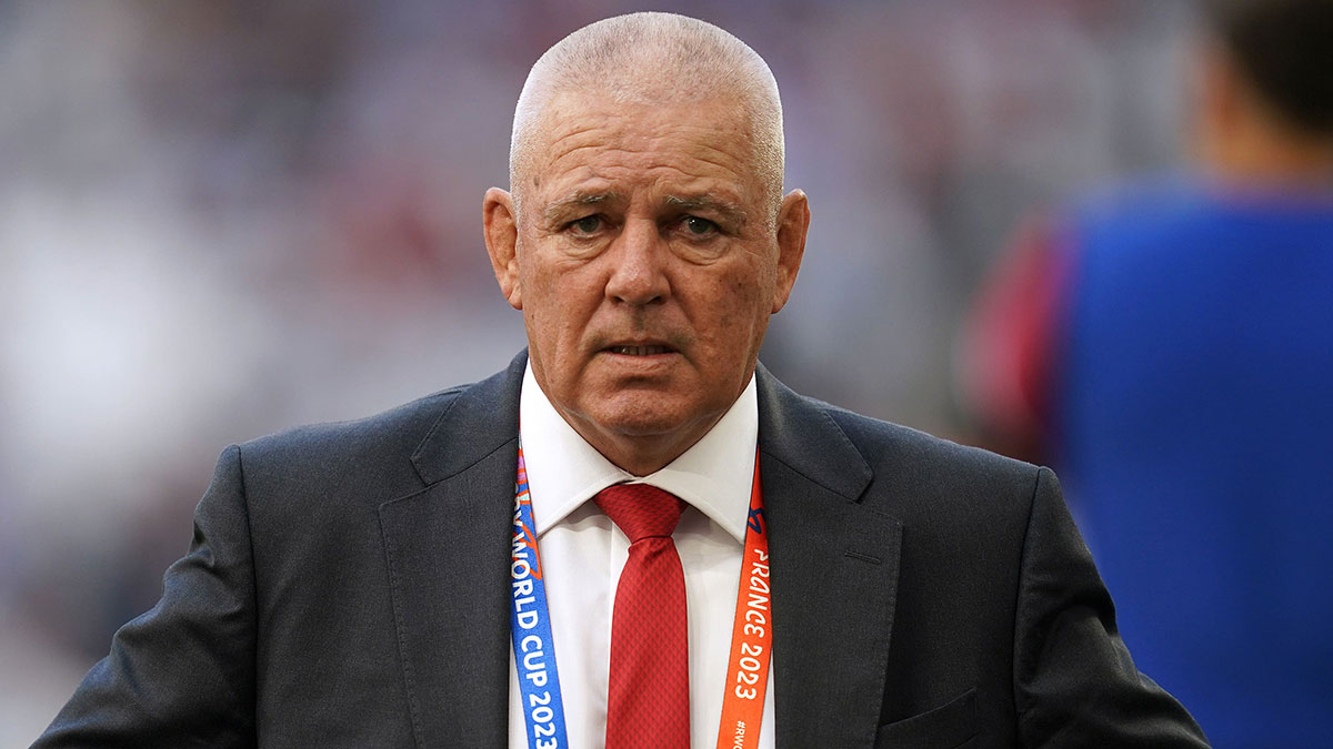 Warren Gatland at Wales v Argentina mach during 2023 Rugby World Cup Quarter Final