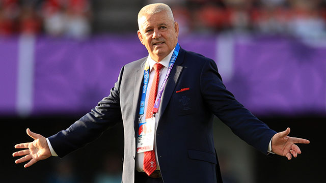 Warren Gatland at Wales v Uruguay World Cup match