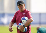 Warren Gatland during Wales training session at 2023 Rugby World Cup