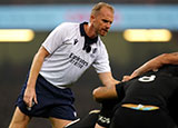 Wayne Barnes refereeing the Wales v New Zealand match during 2022 Autumn Internationals