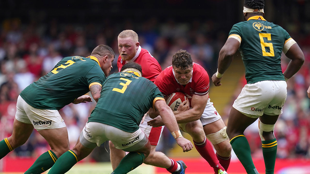 Will Rowlands in action for Wales v South Africa during 2023 summer series